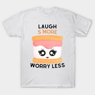 Laugh S'More Worry Less - Sad Brows Marshmallow Face T-Shirt